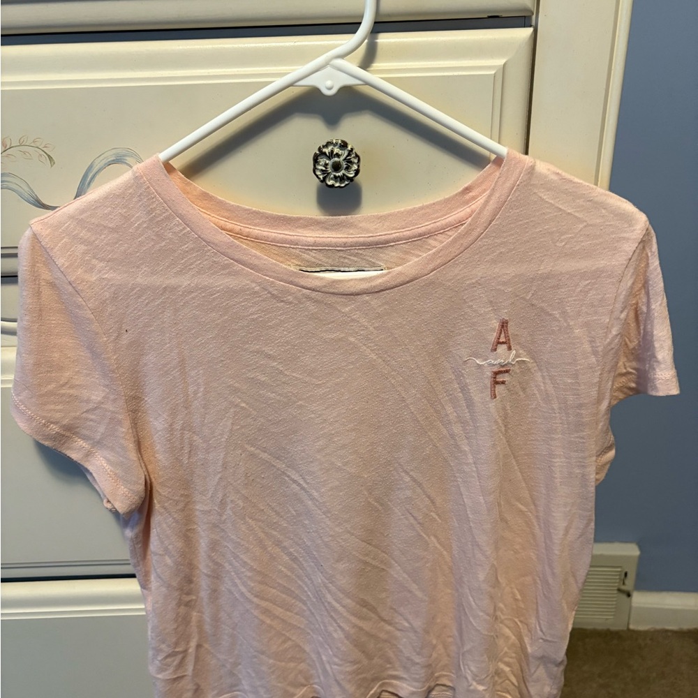 Abercrombie & Fitch Pink Fitted Short Sleeve Tee
